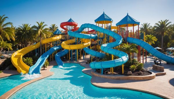 Parcs aquatiques et toboggans spectaculaires sur place