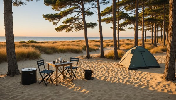 Les joies du camping dans le sud de la France au Bassin d'Arcachon